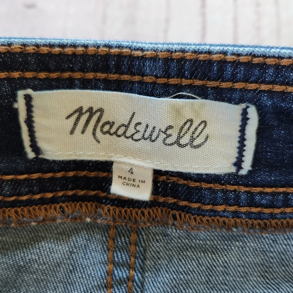 Madewell "Stretch Denim A-Line Mini Skirt: Button-Front Edition" Women's Size 4 - Picture 6 of 10